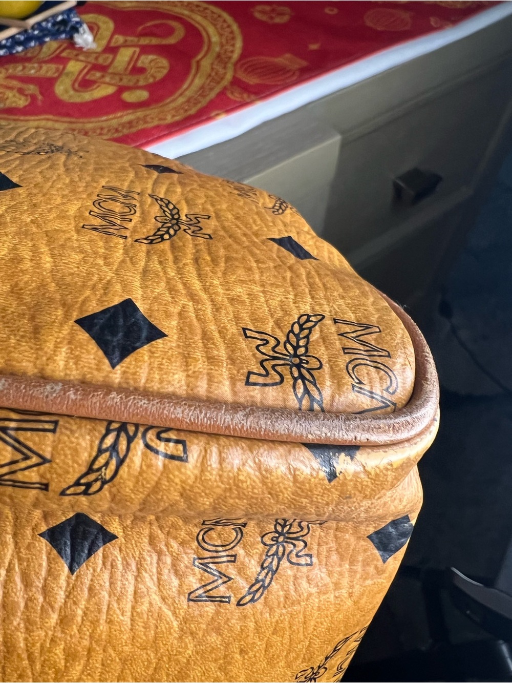 Vintage MCM Cognac Visetos Monogram Boston Satchel Bag - Picture 14 of 16